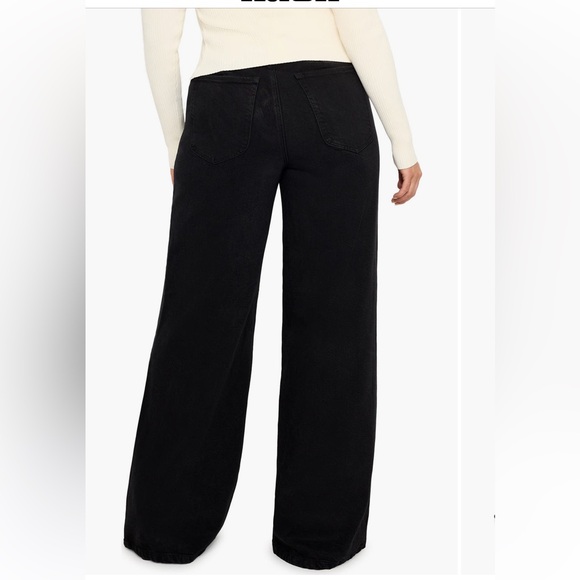 Good American Soft tech good waist Black Wide-Leg High-Waist Palazzo jeans - Picture 8 of 11